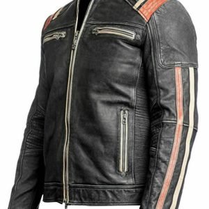 Men's Retro 3 Cafe Racer Biker Vintage Distressed Fashion Moto Leather Jacket