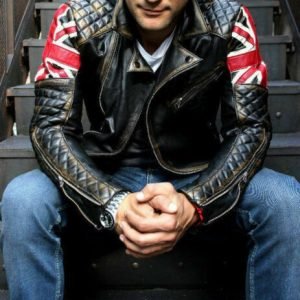 Mens Biker Quilted Vintage Motorcycle Distressed Brown Cafe Racer Leather Jacket