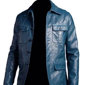 Men's Blazer Coat Jacket Sheepskin Leather 100% Genuine Leather by H.M